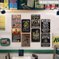 Juego de Letreros Metálicos Divertidos de Soldador, Decoración Retro para Pared de Taller o Garaje