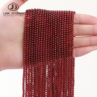 Perles de grenat naturel de 3 mm, micro-perles lâches, lisses, rondes, rouge foncé, cristal, chakra racine, guérison, fabrication de bijoux pour femmes, DIY