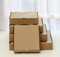 Boîte à pizza en carton ondulé kraft personnalisée, de qualité alimentaire, jetable, pour emporter, avec impression de motif pizza