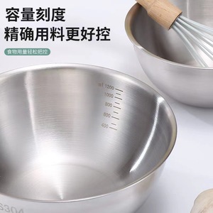 Double Stainless Steel Colander Set With Measuring Bowl Kitchen Draining Basket For Fruit <b>Vegetable</b> Washing And Baking - Product Image 5