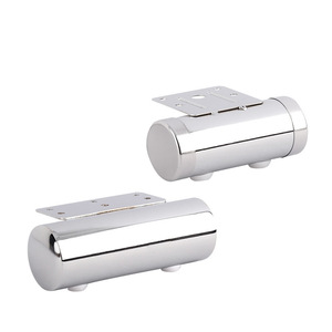 Pied de meuble 50 mm en tube de fer chromé à extrémités scellées, robuste, contemporain, pour usage domestique, idéal pour canapé, table basse, armoire - Product Image 2
