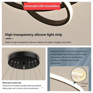 Lámpara Colgante LED de Aluminio <span class=keywords><strong>Heny</strong></span>, Estilo Minimalista y Lujoso para Dormitorio, Arte Moderno Personalizado, en Blanco/Dorado/Negro - Product Image 5