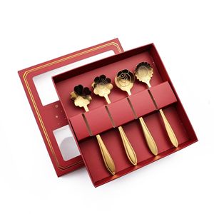 Rose Coffee Spoon <span class=keywords><strong>Set</strong></span> Cross-Biên Giới Gương Ba Lan Thép Không Gỉ Khỏe Mạnh Trà Đồng Hành Cho Các Bên Và Hộp Quà Tặng - Product Image 6