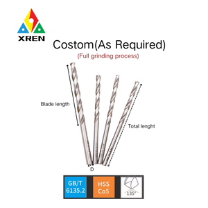 Xren tùy chỉnh HSS Cobalt <span class=keywords><strong>Twist</strong></span> khoan bit 1.5mm Shank kết thúc sáng 1-6m chiều dài cho kim loại khoan và khai thác - Product Image 2