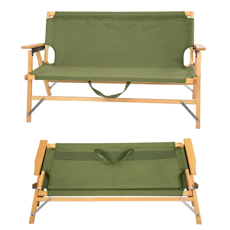 Chaise pliable et Portable en hêtre, mobilier d'extérieur de jardin, en tissu Oxford, de couleur naturelle, vert militaire, idéal pour la pêche