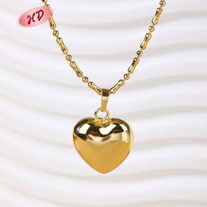 Collar de Aleación Chapado en Oro de 18K para Mujer al por Mayor, con Colgante de Corazón de Circonita Creada en Laboratorio, Cadena de Eslabones, Regalo de San Valentín - Product Image 2