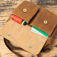 Bolso de Hombro de Cuero Genuino Personalizado para Hombre, Bolso de Mensajero Moderno Transfronterizo, Diseño Casual, Gran Capacidad, Cierre de Poliéster