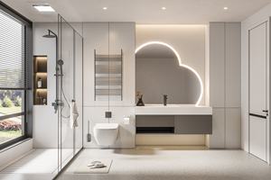 Meuble <span class=keywords><strong>de</strong></span> rangement <span class=keywords><strong>de</strong></span> salle <span class=keywords><strong>de</strong></span> bain haut <span class=keywords><strong>de</strong></span> gamme avec miroir, design luxueux, <span class=keywords><strong>sous</strong></span> l'évier - Product Image 5