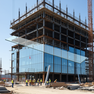 Panneau en verre trempé 35,4x4,7 pouces, transparent, poli, rectangulaire, pour la décoration de bâtiments - Product Image 2