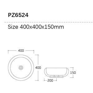 TAME PZ6524-P2 Vasque en céramique <span class=keywords><strong>de</strong></span> grande taille <span class=keywords><strong>de</strong></span> forme ronde <span class=keywords><strong>de</strong></span> haute qualité à poser sur le meuble Vasque <span class=keywords><strong>de</strong></span> salle <span class=keywords><strong>de</strong></span> bain Table <span class=keywords><strong>de</strong></span> toilette - Product Image 5