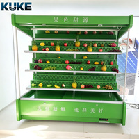 Fabrieksdirect luchtgordijnkoeler met ingebouwde LED-verlichting, eenvoudig te reinigen, voor de presentatie van fruit, kaas en koude gerechten