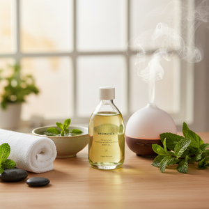 AROMATICA Huile de massage et de corps vitalisante 100ml Huiles essentielles de menthe poivrée de haute qualité pour la relaxation - Product Image 3