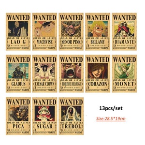Affiches de recherche de <span class=keywords><strong>Luffy</strong></span> et Zoro des Pirates du <span class=keywords><strong>Chapeau</strong></span> de Paille, lot de 2 affiches 28,5x19 cm, décoration murale de chambre, peintures de dessins animés - Product Image 6