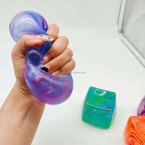 5.5cm Color Box TPR Maltose Soft Marbled Cube <b>Squishy</b> Malt Sugar Texture Slow Rising Stress Relief Anti-Anxiety Squeeze Toy - Product Image 2