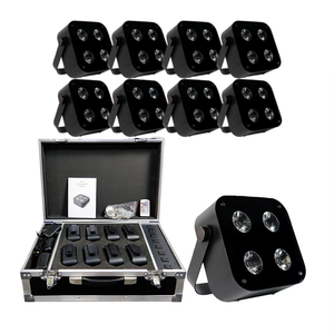 Mj Sân Khấu Mini Có Thể Sạc Lại 4*18W Rgbwa UV Par Lights Pin-Powered 6-1 Uplights App Không Dây <span class=keywords><strong>DMX</strong></span> Điều Khiển Từ Xa - Product Image 1