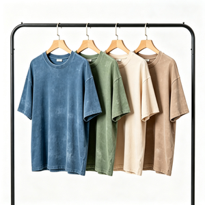 T-shirt Homme Col Rond Oversize 100% Coton Délavé à l'Acide, Épaules Tombantes, Grammage Lourd, Qualité Premium, Style Streetwear, Taille Personnalisée - Product Image 1