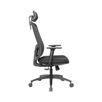 Chaise de bureau ergonomique de direction, dossier haut, appui-tête réglable, design moderne, structure en plastique, accoudoirs réglables en hauteur, pivotante