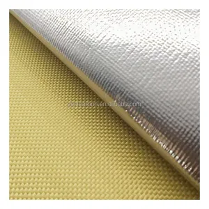 Fabbrica foglio di alluminio rivestito Para aramide tessuto rotolo resistente al calore tessuto resistente all'abrasione per la vendita