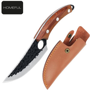 6 بوصة سكين طاه احترافي من الفولاذ المقاوم للصدأ بمقبض خشبي مطبخ صغير للاستخدام الخارجي فيليه جزار كليفر - Product Image 4