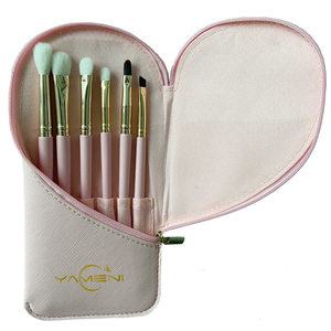 Heart Shape Cosmetic Brush Bag Water Resistant Portable Travel <b>Makeup</b> <b>Case</b> with Inner Pockets and Zipper Closure - Product Image 2
