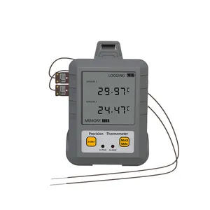 Temperatur prüfgeräte Digitale Zweikanal-Thermometer anzeige mit Thermo element vom Typ K.