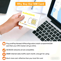 Carte SIM mondiale pour traceur GPS, carte IoT SIM 4G prépayée internationale, 30 Mo/mois de données pour un an, étanche, compatible LBS GLONASS