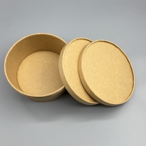 Bol à soupe et salade jetable en papier kraft de qualité alimentaire, enduit de PE PLA, avec couvercles assortis, pour la restauration à emporter - Product Image 1