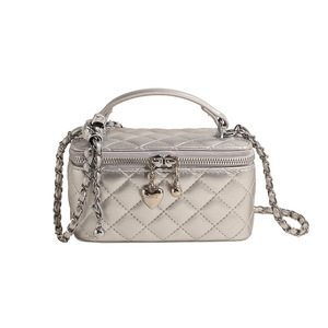 2024新款时尚钻石网格链盒包多功能斜挎包 - Product Image 6