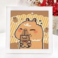 Kit de Peinture Diamant 5D Capybara Nature Morte pour Enfants – Toile DIY pour Décoration de Chambre d'Enfant et Loisirs Créatifs