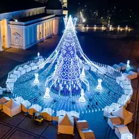 Neue design 8 10 12 15 meter außen riesigen weihnachten baum mit warmweiß led-leuchten enthalten für city park platz dekoration
