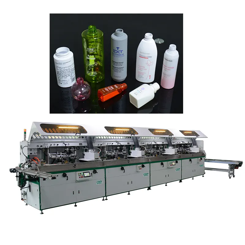 Taoxing4色自動スクリーン印刷機機械ボトルとカップマルチカラー全自動スクリーン印刷機