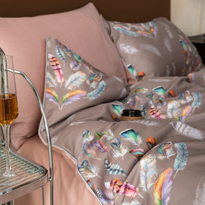 100% Baumwolle Bettwäsche-Sets Kunden spezifische Designs Bettlaken-Set Home Use Tröster-Set Druck Bettlaken Blatt Typ Tencel 4 Pcs Modern - Product Image 5