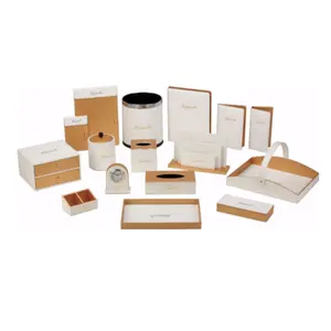 Luxury hotel room leather accessories full set hotel leather product