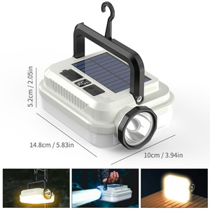 YIHAN Portable Solar LED Camping <b>Lamp</b> 5000K Daylight IP65 Waterproof Lithium Battery Rechargeable CE Certified Dimmable USB - Product Image 4