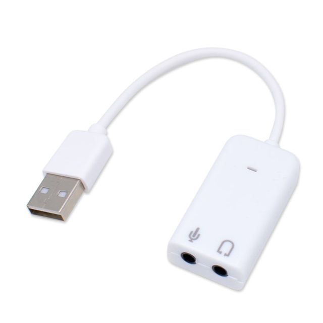 7.1 USB Sound Card with Cable 3.5mm Audio Microphone Driver-Free Desktop Computer External Adapter