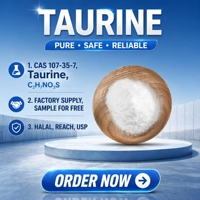 Taurina en Polvo de Grado Alimenticio CAS 107-35-7 99% Mínimo, Polvo Cristalino Blanco, Bebida Energética, Leche en Polvo para Bebés, Potenciador Nutricional