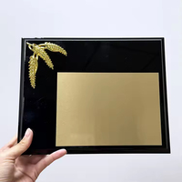 Plaque en bois personnalisée, récompenses, feuille d'olivier dorée, plaque de certificat personnalisée