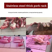 Support de porc refroidi par points Yolecen, étal de marché en acier inoxydable entièrement pris en charge, présentoir à gâteaux et à pain, poulet, canard