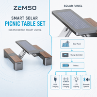 Banc intelligent à énergie solaire avec haut-parleur Bluetooth extérieur, chargement USB rapide, robuste, pour parcs, campus, places publiques, OEM ODM personnalisé