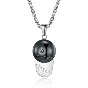Hiphop Hip Hop Style Personality Trend Baseball Cap Peaked Cap <b>Titanium</b> Steel Pendant Neutral Wear Necklace - Product Image 3