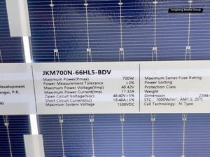 Paneles Solares Bifaciales de Doble Vidrio Jinko Solar Photovoltaic Tiger Neo Tipo N 66HL5-BDV 700W 705W 710W para Proyectos Solares - Product Image 6