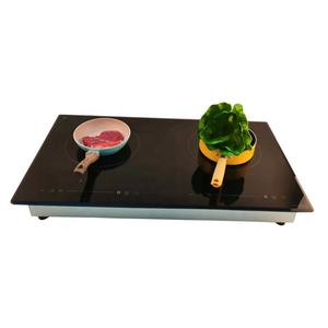 Table de cuisson à induction double brûleur, design métallique tactile, étanche, installation encastrée, puissance 4000W, garantie 2 ans - Product Image 1