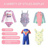 Maillot de bain une pièce à volants personnalisé pour filles, imprimé dessin animé, pour tout-petits, protection solaire UPF 50
