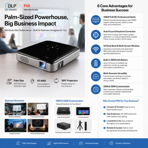 Aome P60 Mini projecteur LED de cinéma maison portable 1080P Auto Focus prend en charge Airplay Miracast Pocket DLP 2G RAM Cinémas bon marché - Product Image 2