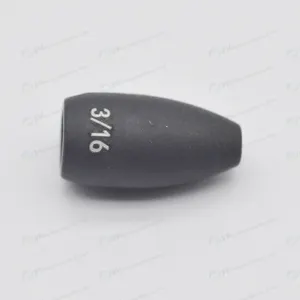 TFW-PESAS de pesca de tungsteno, pesas de pesca de tungsteno negro anodizado, resistentes al chip 3/16, con marca de tamaño disponible