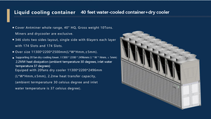 40 pieds 2.2MW Dissipation de la chaleur Condenseur refroidi par air Bobine de cuivre Ailettes en aluminium Tour de refroidissement à sec Refroidisseur à sec Conteneur de refroidissement liquide - Product Image 6