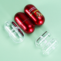 Conteneurs de pilules de luxe, flacon de pilules en plastique de 2ml, bouteille de capsule rouge et bouteille de supplément