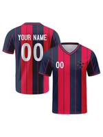 Maillot de football 2026 100% polyester OEM personnalisé pour équipe de club rouge jaune transfert thermique respirant col en V séchage rapide pour fans
