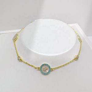 Pulseras personalizadas de plata 925 con dijes de perlas redondas, minimalistas, chapadas en oro, con circonitas elegantes, para niñas. - Product Image 1