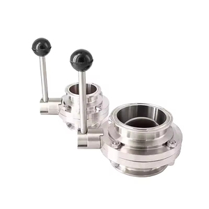 Vanne papillon à levier noir à serrage sanitaire <span class=keywords><strong>CNJS</strong></span> SS304 SS316L, plusieurs tailles 25mm 4 pouces DN200 pour le contrôle des conduites de boissons - Product Image 3